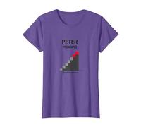 Peter Peter Principe : Rise to Incompétence Graphic T-Shirt, Femme, Violet Chiné, XL