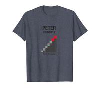 Peter Peter Principe : Rise to Incompétence Graphic T-Shirt, Homme, Bleu Chiné, S