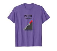 Peter Peter Principe : Rise to Incompétence Graphic T-Shirt, Homme, Violet Chiné, XXL