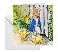 Peter Rabbit and Chicks 18x18cm Crystal Art Card NEUF
