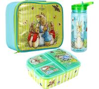 Peter Rabbit Ensemble Boîte À Déjeuner Pour Enfants ¿ Sac À Déjeuner Isotherme, Boîte À Déjeuner Multi-Compartiments Et Bouteille D'eau De 580 Ml ¿ Ensemble Repas Pour L'école, Les