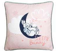 Peter Rabbit Housse de Coussin tête endormie, Rose, 43 x 43 cm