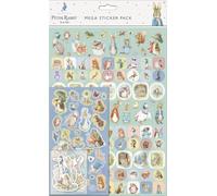 Peter Rabbit Mega Lot d'autocollants | Trois types d'autocollants (environ 130 au total) | Réutilisable sur des surfaces non poreuses, bleu