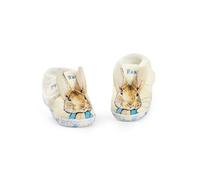 Peter Rabbit Pantoufles pour enfants | Mocassins pour enfants avec visage de personnage de lapin et oreilles 3D | Chaussures de maison auto-agrippantes doublées de fourrure à caractère animal