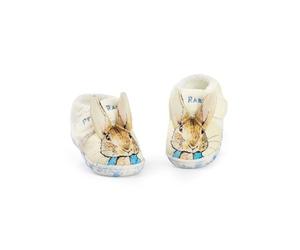 Peter Rabbit Pantoufles pour enfants | Mocassins pour enfants avec visage de personnage de lapin et oreilles 3D | Chaussures de maison auto-agrippantes doublées de fourrure à caractère animal