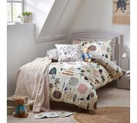 Peter Rabbit - Parure de lit "Scandi Woods", Coton gratté RV2885 (Lit simple) (Naturel)