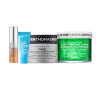 Peter Thomas Roth Radiance & Firmness Power Set - Vitamine C Sérum, Crème Collagène, Masque Cucumber Mask, Water Drench Moisturizer - Anti-âge, Hydratant, Brillant, Soin Raffermissant du Visage