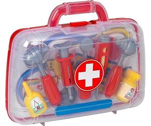 Peterkin Étui de transport médical pour enfants de Peterkin la trousse de médecin idéale pour vos tout-petits qui se déplacent, jouet de rôle, à partir de 3 ans, rouge