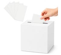 PETERMALLON 1 Pièces Mariage Carton Blanc Urne pour Enveloppe et Cartes, Blanc Boite de Enveloppe pour Mariage Anniversaire et Reuion Reception Boite de Cartes (22 x 22 x 22 cm)
