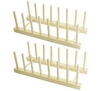 PETERMALLON 2 PCS Support en Bois pour Assiettes, Égoutoire Vaisselle Bois, Caserole de Cuisine Panier pour Les Tasses, La Vaisselle, Les Séchoirs à Livre, Les égouttoirs, Les CD