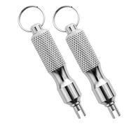 PETERMALLON 2pcs Outil De Retrait De Tige De Valve De Voiture,Demonte Obus Valve De Noyau De Valve Portable,Outil De Tige De Valve en Acier Inoxydable pour Pneu