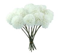 PETERMALLON Lot de 12 fleurs de chrysanthème artificielles fleurs de chrysanthème en soie bouquet de chrysanthèmes artificiels blancs 28 cm pour mariage, fête d'anniversaire, cuisine