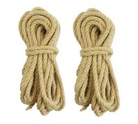 PETERMALLON Lot de 2 cordes de chanvre naturel Cue-RDA - 10 m - 4 brins de chanvre naturel - 100 % biodégradable - Pour l'agriculture