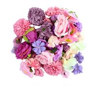 PETERMALLON Lot de 40 têtes de fleurs artificielles à bricoler avec 9 styles, mini fleurs artificielles en soie, têtes de fleurs artificielles pour mariage, maison, bricolage, scrapbooking, décoration