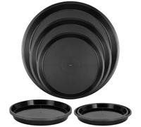 PETERMALLON Lot de 8 Soucoupe Pot Fleur Rond, coupelle Pot de Fleur, Soucoupe Pot Plantes, 3 Tailles, 20 cm, 25 cm, 30 cm, Noir, réutilisables, pour Le Jardin, Le Balcon, Le Salon