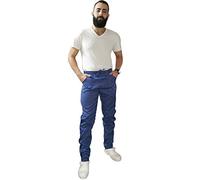 Peter's abiti da lavoro Pantalon Chef Pizzaiolo pâtissier pour uniforme infirmière unisexe, Bleu Royal à rayures, L