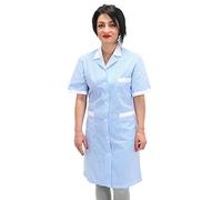 Petersabitidalavoro Chemisier de travail pour femme, entreprises, de nettoyage, ouvrière, domestique, américaine, sur les plans - Bleu - Large