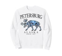 Petersburg Alaska Tribal Art Caribou Since 1897 Lettre Noire Sweatshirt