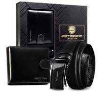 Peterson Coffret cadeau : portefeuille cuir RFID + ceinture homme en cuir