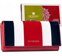PETERSON | CUIR VERITABLE | Portefeuille pour femme | Orientation horizontale | Taille moyenne | Rectangulaire | Élégant | Système RFID | Intérieur spacieux | Haute qualité