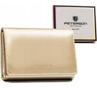 Peterson | Porte-monnaie, en cuir bio, pour femmes, or, 13x9 cm