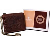 PETERSON | Porte-monnaie en cuir véritable pour homme Porte-monnaie en cuir avec chaîne Portefeuille | Modèle masculin Portmonee Porte-monnaie | Espace pour pièces, cartes et billets de banque