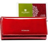 Peterson | Porte-monnaie pour femmes, avec fermeture à ressort, rouge, 18.5x9 cm
