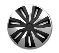 Petex 15'' pouces Enjoliveurs Jeu noir/argenté RBV56115 Cap De Roue Enjoliveur Auto