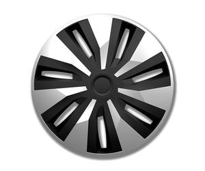 Petex Enjoliveurs 15'' pouces Cap De Roue Jeu Enjoliveur Auto noir/argenté RBV56115