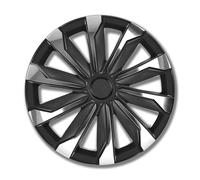Petex Enjoliveurs 17'' pouces Cap De Roue Jeu Enjoliveur Auto noir argent RB563517