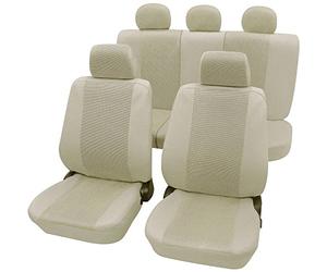 PETEX Lot Complet de 11 Housses de siège universelles pour Voiture - Sydney Beige - Eco Class avec SAB 1 Vario