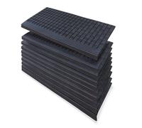 PETEX Lot de 10 Tapis d'escalier avec Bord d'angle en Caoutchouc pour l'intérieur et l'extérieur, 64,5 x 25 cm, Autocollants, antidérapants, Noirs