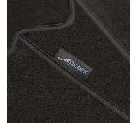 PETEX Lot de 2 Tapis de Sol pour Voiture pour VW T7 Transporter Caravelle à partir de 02/2025, habitacle 6 Places, Deux Portes coulissantes, Tapis de Voiture Monza Noir, 2 pièces