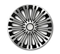 PETEX Lot de 4 enjoliveurs 16" argenté/Noir (1350-3628)