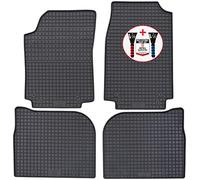 PETEX Lot de 4 Tapis de Sol en Caoutchouc de qualité supérieure - Noir + grattoir à Glace - Test d'image de Voiture 52/2021