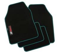 PETEX Lot de 4 Tapis de Voiture universels en Carbone Noir/Vert