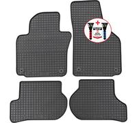 PETEX Lot de 4 Tapis en Caoutchouc de qualité supérieure Noir + grattoir à Glace pour Voiture Test 52/2021