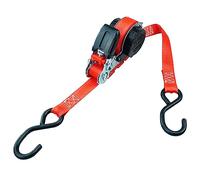 PETEX Sangle d'arrimage Automatique à cliquet - 1 pièce - 5 m x 25 mm - 350/700 daN - Rouge - Crochet en S