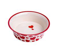 Petface Bol évasé en céramique pour Chat Motif cœurs Rouges