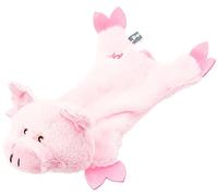 Petface Farmyard Buddies Jouet Plat en Peluche pour Chien Motif Cochon Rose