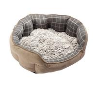 Petface Panier Ovale en Bambou pour Chien ou Chat Gris Taille L
