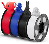 Petg Filament 1,75 Mm, Robuste Et Durable, Faible Déformation Et Excellente Adhérence Des Couches, Compatible Avec La Plupart Des Imprimantes Fdm, 4Kg Petg Noir, Blanc, Rouge Et Bl[PLA9182198]
