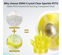 Petg Filament 1.75Mm 1Kg, Transparent Glitterato Jaune Petg Filament Pour Imprimante 3D, Précision Dimensionnelle +/- 0.02Mm[PLA9181840]