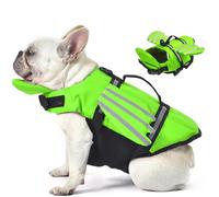 Petglad Gilet de Sauvetage pour Chien, Ailes Mignonnes réglables avec Flotteur de Menton et poignée pour la Natation, Le Bateau, flottabilité élevée, Gilet de Natation réfléchissant pour Chiens de