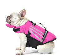 Petglad Gilet de sauvetage pour chien, avec ailes design et flotteur mentonnière, ajustable, réfléchissant, haute flottabilité, baignade et navigation, pour petit, moyen et grand chien, Rose, taille S