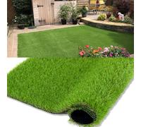 Petgrow Gazon artificiel réaliste 35 mm - Gazon synthétique avec trous de drainage - Tapis d'herbe pour chien - Pour jardin, cour, patio, balcon (1 m × 2 m)