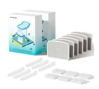 PETGUGU 6PCS Filtre Fontaine Eau Chat, Filtre de Remplacement pour Fontaine à Chat PF1 et PF1L, Système de Filtration en 8 étapes, Charbon Actif pour Une Eau Propre