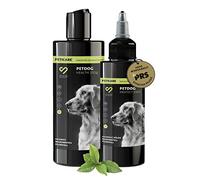 Peticare Set Soin pour Chien Anti-Démangeaisons Anti-Acariens Anti-Puces Anti-Fongiques - Lotion 100 ML & Shampooing 250 ML, Contre Odeurs Désagréables Pelage, Soigne de la Peau - Set 2135