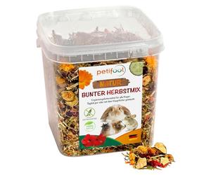 petifool Aliments complémentaires pour rongeurs Mélange d'automne coloré - Nourriture Naturelle et Saine pour Lapins - 650 g