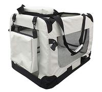 Petigi Boîte Pliable pour Chien Sac de Transport Boîte de Transport Beige